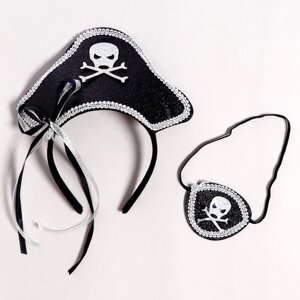 Карнавальный набор 'Пират', 2 предмета ободок, повязка на глаз