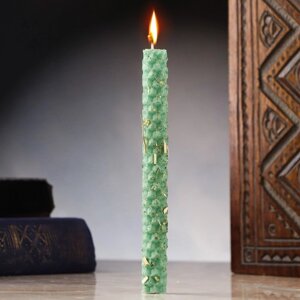 Свеча из вощины с крапивой 'От сглаза и негатива' , 13х1,7 см, 1 ч, зеленый