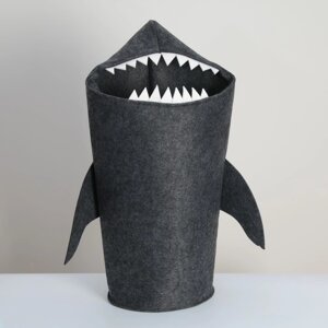 Корзина для хранения Funny 'Акула', 31x26x75 см, цвет тёмно-серый