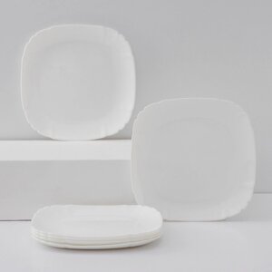 Набор десертных тарелок Luminarc Lotusia, d20,5 см, стеклокерамика, 6 шт, цвет белый