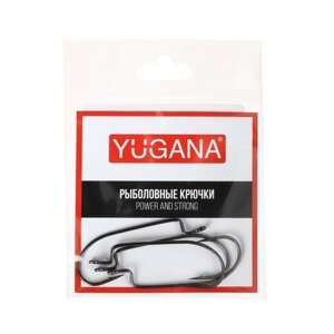 Крючки офсетные YUGANA O'shaughnessy worm, 2/0, 4 шт.