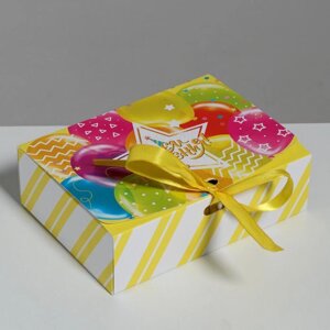 Коробка подарочная складная, упаковка, 'С Днём рождения!', 16.5 х 12.5 х 5 см