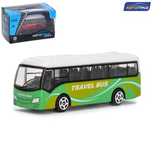 Автобус металлический 'Междугородний', масштаб 164, цвет зелёный