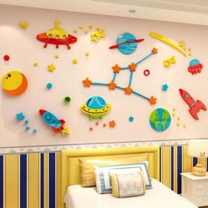 Наклейки интерьерные 'Космический мир', детские, декор на стену, панно 92 х 180 см