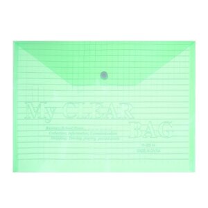 Папка-конверт на кнопке, А4, 140 мкм, Calligrata 'Клетка', тонированная, зелёная (комплект из 20 шт.)