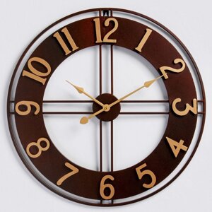 Часы настенные, серия Лофт, 'Демпо', плавный ход, d-60 см