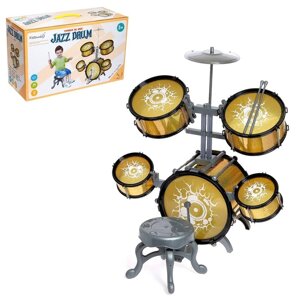 Барабанная установка 'Голд', 5 барабанов, тарелка, палочки, стульчик, педаль