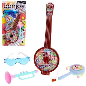 Набор музыкальных инструментов 'Банджо', 4 предмета, цвета МИКС