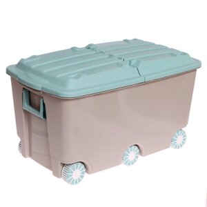 Ящик для игрушек на колёсах, 66,5 л., 68,5 x 39,5 x 38,5 см, цвет светло-бежевый