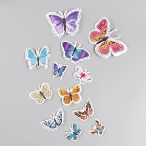 Бабочки картон двойные крылья 'Газетные' набор 12 шт h4-10 см