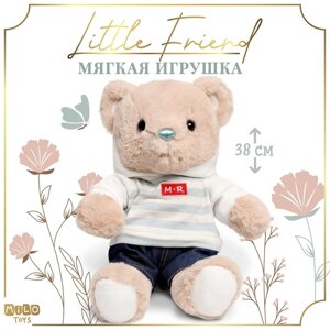Мягкая игрушка 'Little Friend', мишка в джинсах и кофте