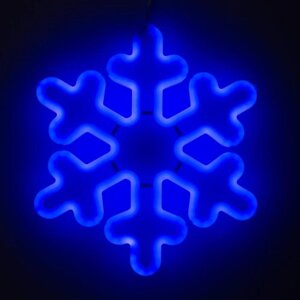 Светодиодная фигура 'Снежинка' 30 см, пластик, 220 В, свечение синее