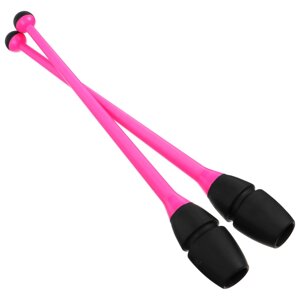 Булавы для художественной гимнастики вставляющиеся INDIGO, 41 см, цвет розовый/чёрный