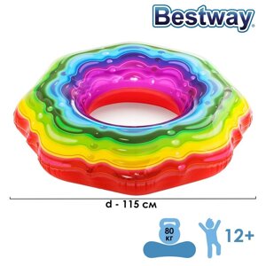 Круг для плавания Rainbow Ribbon, d115 см, от 12 лет, 36163 Bestway