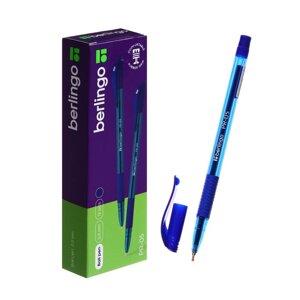 Ручка шариковая 0.5 мм, PR-05, чернила синие, грип (комплект из 12 шт.)