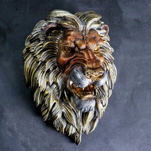 Подвесной декор 'Голова льва' бронза, 23х35х52см МИКС