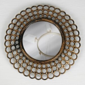 Зеркало настенное 'Винтаж', d зеркальной поверхности 13 см, цвет 'состаренное золото'