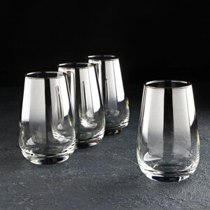 Набор высоких стеклянных стаканов 'Серебряная дымка', 350 мл, 4 шт