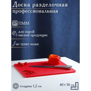 Доска профессиональная разделочная Hanna Knvell, 40x30x1,2 см, цвет красный