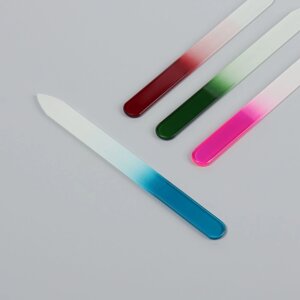 Пилка стеклянная для ногтей 'Цветной градиент'14 см, в чехле, цвет МИКС