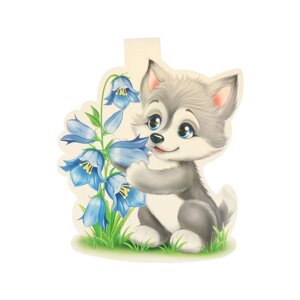 Плакат фигурный 'Волчонок с цветком' 35х41 см (комплект из 10 шт.)