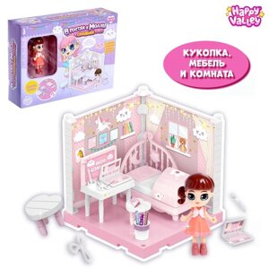 Пластиковый домик для кукол 'В гостях у Молли' спальня с куклой и аксессуарами