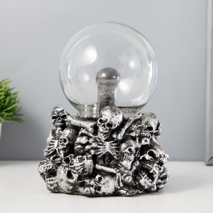 Плазменный шар 'Адский огонь' серый 13х13х17 см RISALUX от компании Интернет-магазин "Flap" - фото 1