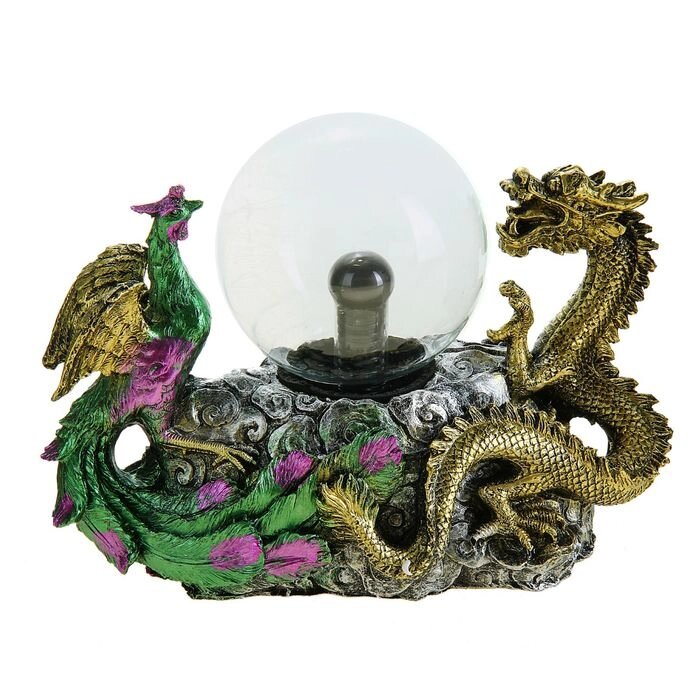Плазменный шар 'Дракон и птица', 23 см от компании Интернет-магазин "Flap" - фото 1