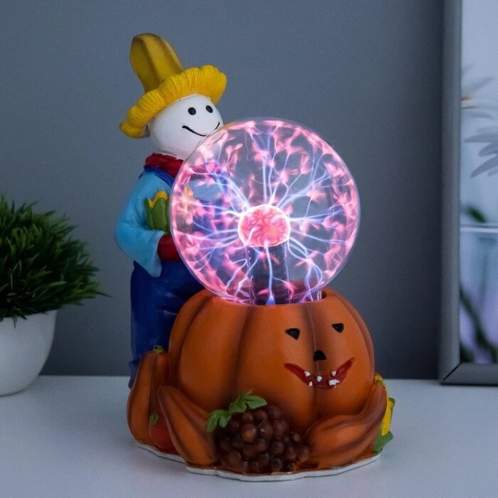 Плазменный шар 'Хэллоуин' цветной 15х17х22 см RISALUX от компании Интернет-магазин "Flap" - фото 1