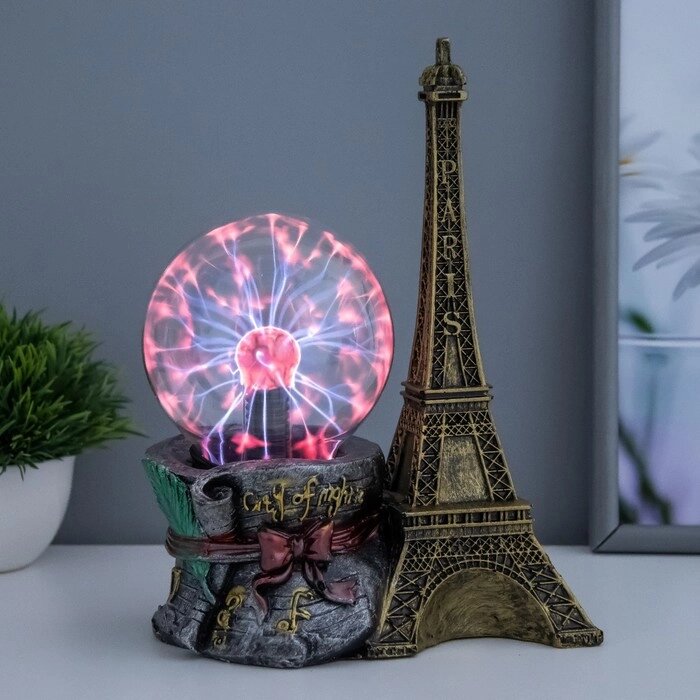 Плазменный шар 'Париж' золото 15х10х24 см RISALUX от компании Интернет-магазин "Flap" - фото 1