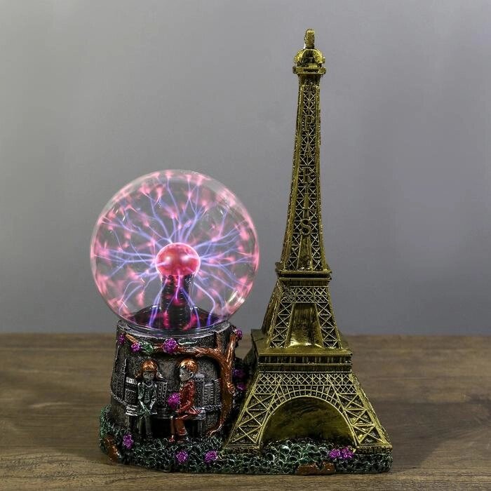 Плазменный шар 'Влюбленные в Париже' 10х18х27 см RISALUX от компании Интернет-магазин "Flap" - фото 1