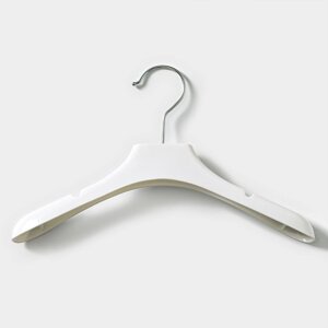 Плечики - вешалка для одежды, широкие плечи, 31x4x17 см, цвет белый