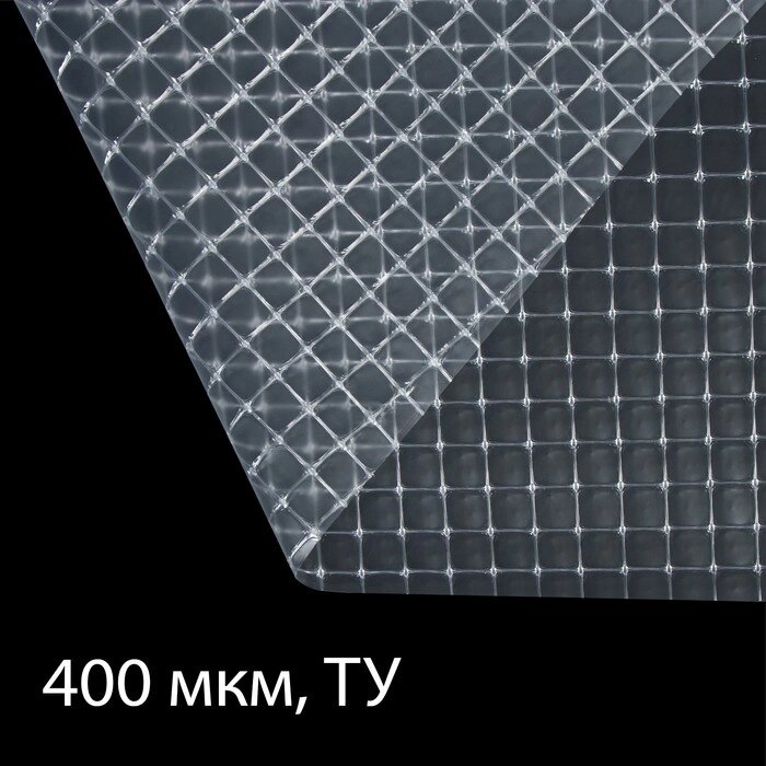 Плёнка армированная, полиэтиленовая с леской, 10 x 2 м, толщина 400 мкм, с УФ-стабилизатором от компании Интернет-магазин "Flap" - фото 1