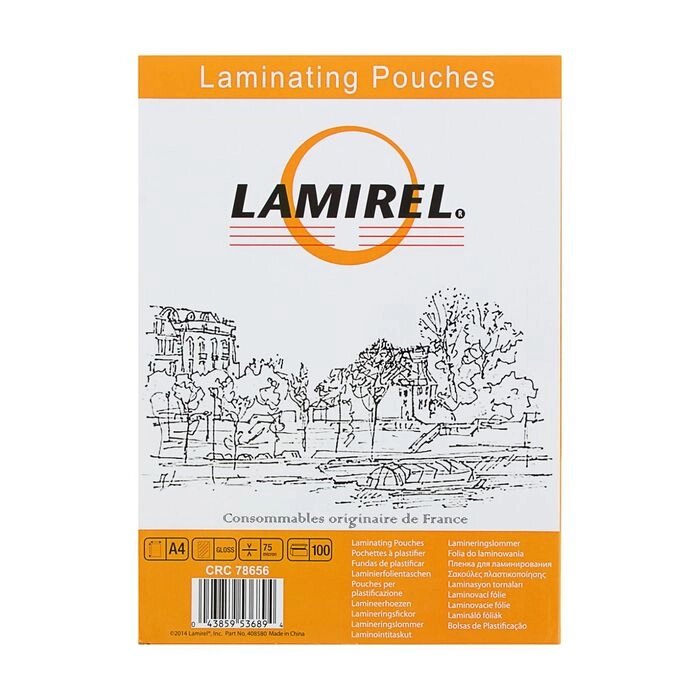 Пленка для ламинирования A4 216х303 мм, 75 мкм, 100 штук, глянцевые, Lamirel от компании Интернет-магазин "Flap" - фото 1
