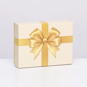 Подарочная коробка сборная 'Золотой бант' 16,5 х 12,5 х 5,2 см