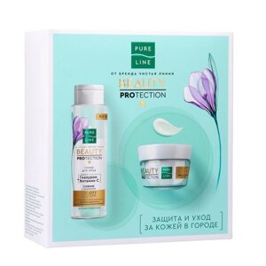 Подарочный набор Чистая Линия Beauty Protection тонер, 110 мл + крем-флюид для лица, 45 мл
