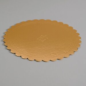 Подложка усиленная, волна, 26 см, золото-черный, 3,2 мм (комплект из 5 шт.)