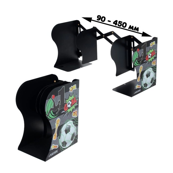 Подставка для книг металлическая deVENTE Goal, 190 х 147 х 90 мм, телескопическая, чёрная от компании Интернет-магазин "Flap" - фото 1