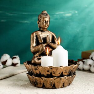 Подсвечник 'Будда медитирующий' бронза, 24см