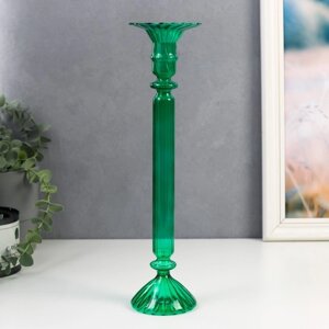 Подсвечник стекло на 1 свечу 'Аверон' прозрачный зелёный 30х7,5х7,5 см