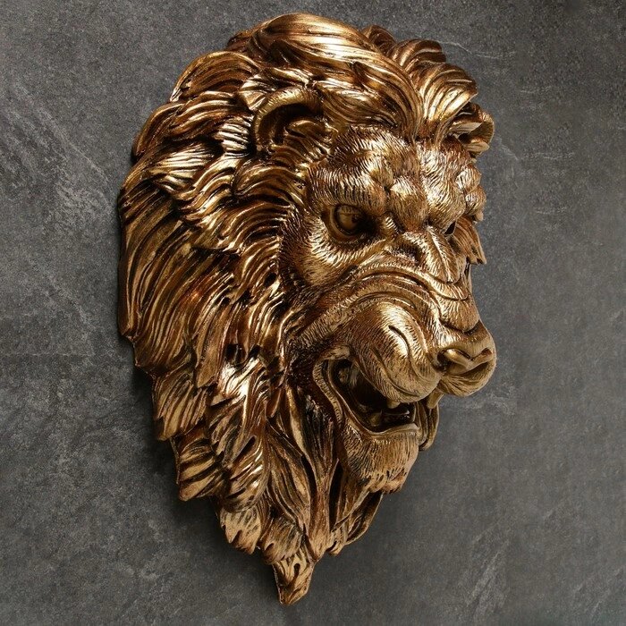 Подвесной декор 'Голова льва' золото, 23х35х52см от компании Интернет-магазин "Flap" - фото 1