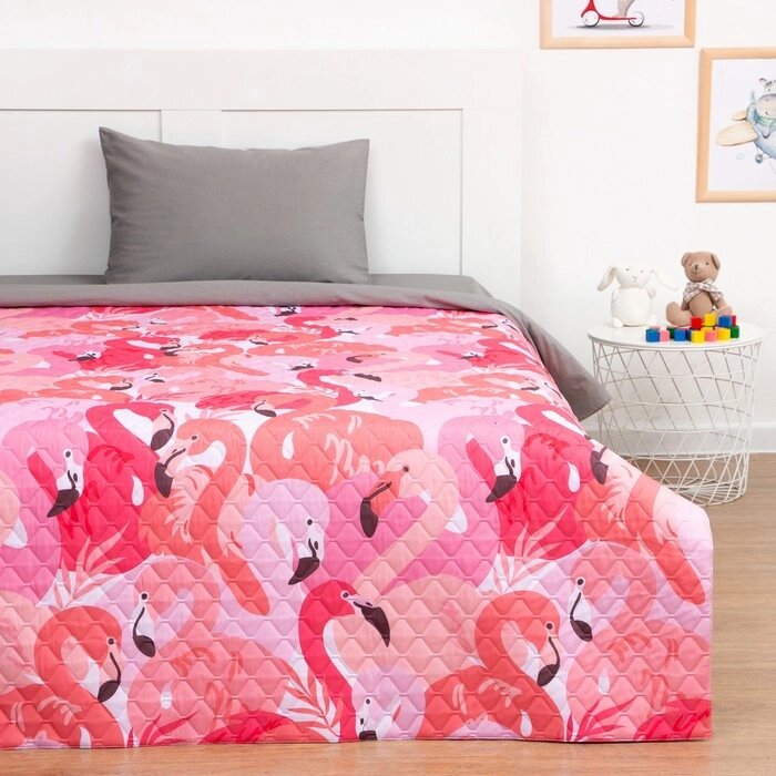 Покрывало детское Этель 1,5 сп 'Flamingo garden', 145х210 см, микрофибра от компании Интернет-магазин "Flap" - фото 1