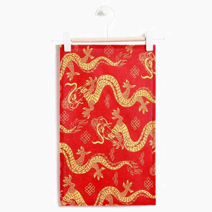 Полотенце 23х39см Красный дракон (фас 10) рогожка, 160г/м, хл100 (комплект из 10 шт.) от компании Интернет-магазин "Flap" - фото 1