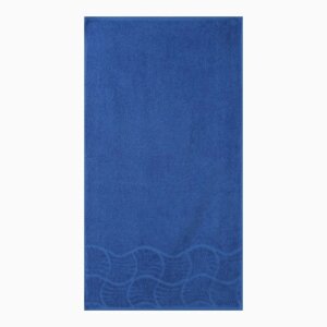Полотенце махровое банное 'Волна'размер 70х130 см, 300 г/м2, цвет синий
