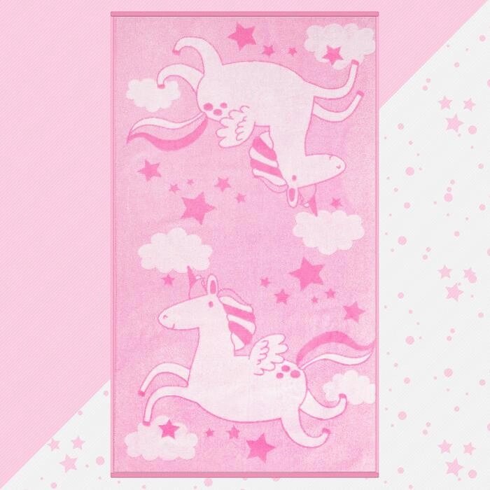 Полотенце махровое 'Этель' Pink Unicorn, 70х130 см, 100 хлопок, 420гр/м2 от компании Интернет-магазин "Flap" - фото 1