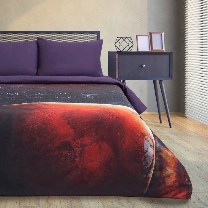Постельное бельё 'Этель' евро Red planet 200*215 см, 240*260 см, 50*70 см - 2 шт от компании Интернет-магазин "Flap" - фото 1