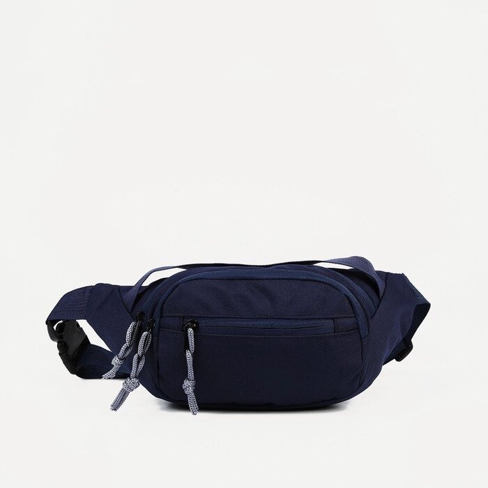Поясная сумка на молнии, 2 наружных кармана, цвет тёмно-синий от компании Интернет-магазин "Flap" - фото 1