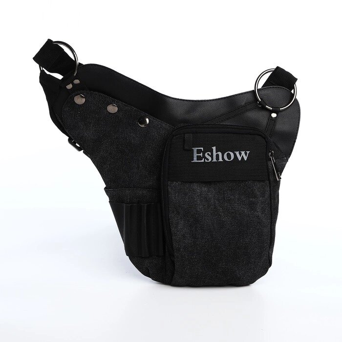 Поясная сумка на молнии, 3 наружных кармана, зацеп на бедро, цвет чёрный от компании Интернет-магазин "Flap" - фото 1