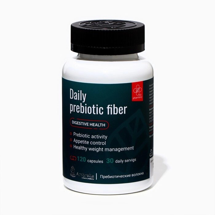 Пребиотические волокна Daily prebiotic fiber, 120 капсул по 0,5 г от компании Интернет-магазин "Flap" - фото 1