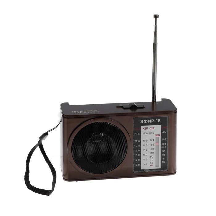 Радиоприёмник 'Эфир 18', УКВ 88-108 МГц, 500 мАч, коричневый от компании Интернет-магазин "Flap" - фото 1